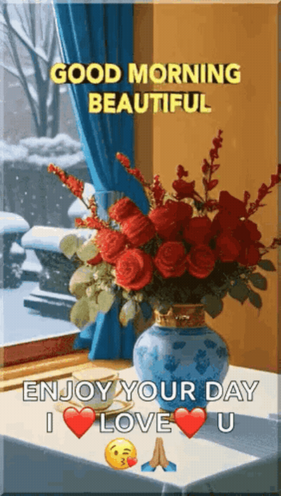 Vase Of Red Roses GIF