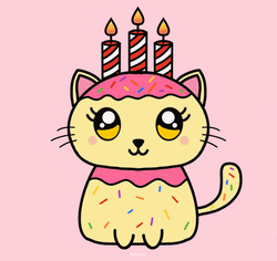 Vector Cute Birthday Cat Candle Hat