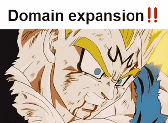 Vegeta Powerful Scream Domain Expansion  GIF