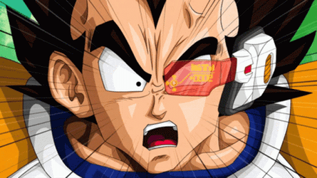 Vegeta Shock Over 9000 Wearing Scouter GIF
