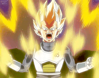 Vegeta Ultra Ego Flowing Yellow Aura GIF
