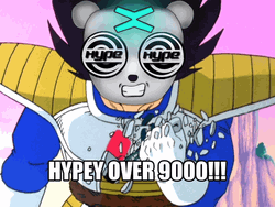 Vegeta With Super Saiyan Mask Hypey Over 9000 GIF