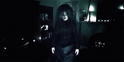 Veiled Woman Ghost Glowing Hands GIF