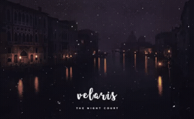 Velaris Night Court Poster River Surrounded By Buildings At Night GIF