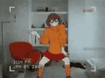 Velma Scooby Doo Dancing In Living Room January 25 2009 GIF
