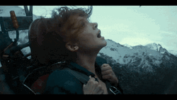 Velociraptor Flying Hitting Woman In Jet GIF