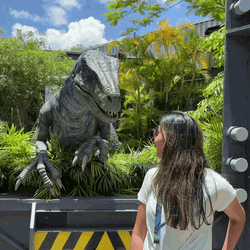 Velociraptor Hunting Strategy With Woman GIF