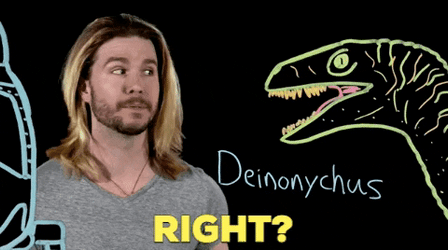 Velociraptor Sharp Beak With Man GIF