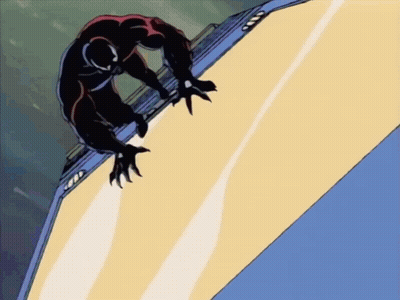 Venom Crawling On Wall With Claws Outstretched GIF