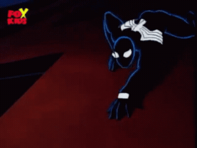 Venom Is Holding A Piece Of Paper In His Hand In A Cartoon . GIF
