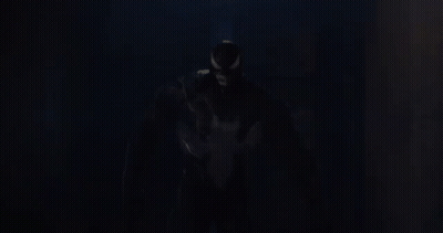 Venom Looking At Camera In Dark GIF