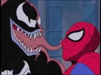 Venom Teasing Spiderman GIF