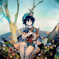 Venti Magical Harp Performance GIF