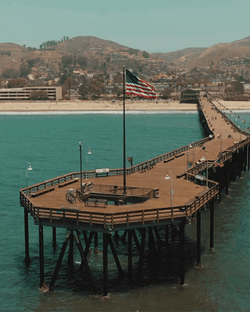 Ventura Pier Usa Flag  GIF
