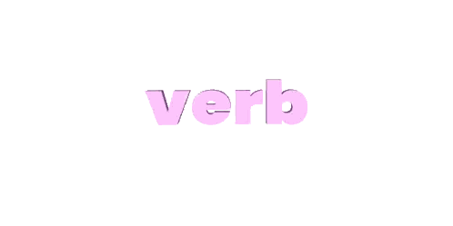 Verb Written In Purple Sticker