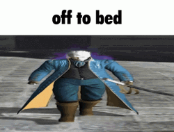 Vergil Walking Off To Bed GIF
