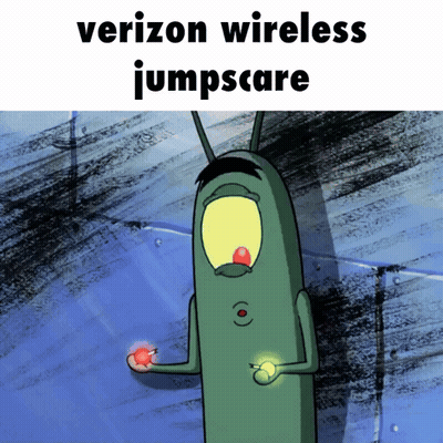 Verizon Wireless Jumpscare Is Written On A Cartoon Character GIF