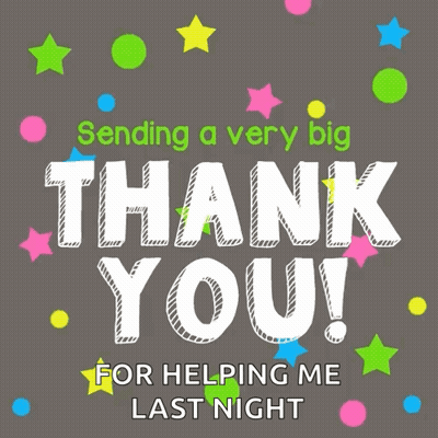 Very Big Thank You For Helping Me Last Night GIF