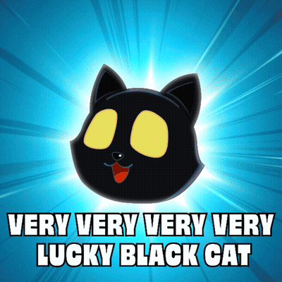 Very Lucky Black Cat Cartoon GIF