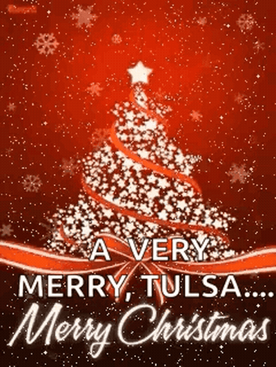Very Merry Tulsa Merry Christmas Card With Star Tree GIF