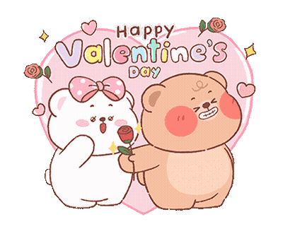 Very Miss Rabbit Bear Happy Valentine's Day GIF