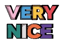 Very Nice Word In Different Colors Sticker