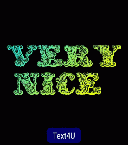 Very Nice Words In Green And Yellow GIF
