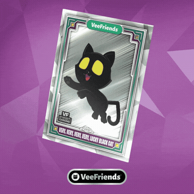 Very Very Very Lucky Black Cat Card From Veefriends GIF
