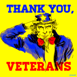 Veterans Day Thank You Uncle Sam Salute Art
