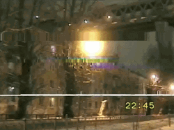 Vhs Effect City Cat Entering A Hole GIF