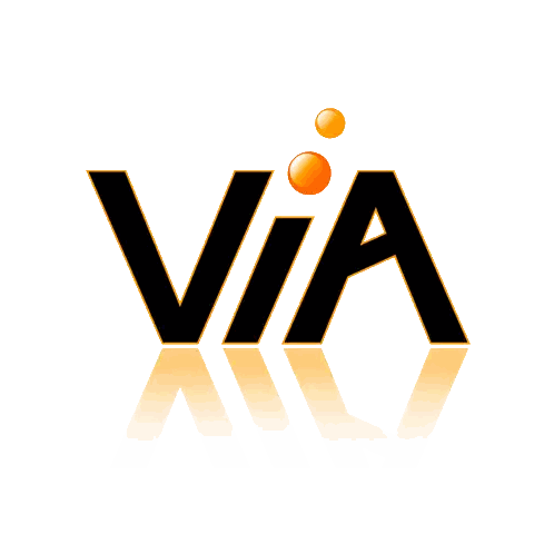 Via Logo With Orange Circle Sticker