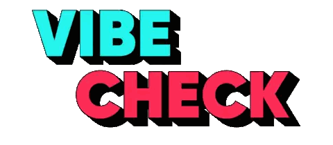Vibe Check Logo In Red And Blue Sticker