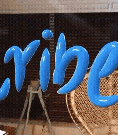 Vibe Written In Blue Balloons GIF