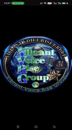 Vibrant Voice Rise Group Logo on Cell Phone Screen