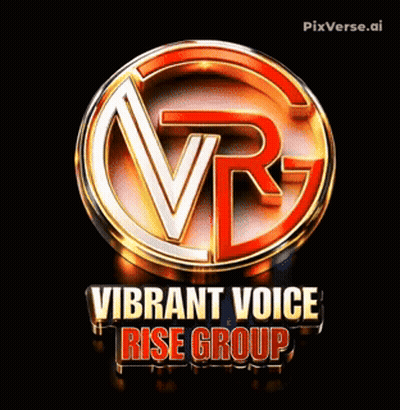 Vibrant Voice Rise Group Logo On Dark Background GIF