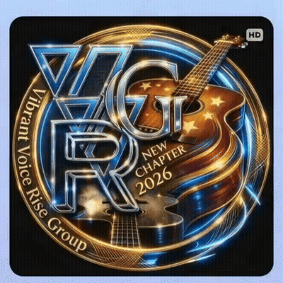 Vibrant Voice Rise Group Logo With Guitar