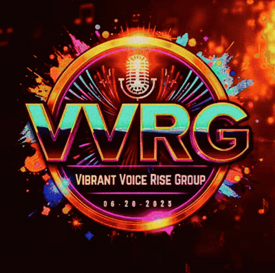 Vibrant Voice Rise Group Logo With Microphone GIF