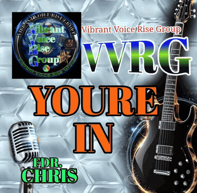 Vibrant Voice Rise Group Poster With Guitar and Microphone