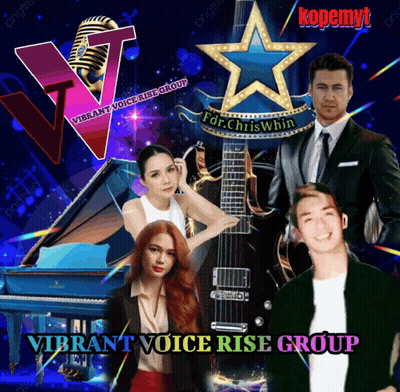 Vibrant Voice Rise Poster With Piano and Guitar