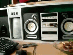 Vibrate Loud Music Boombox Speakers GIF