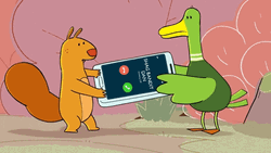 Vibrate Phone Call Ringing Duck And Squirrel GIF