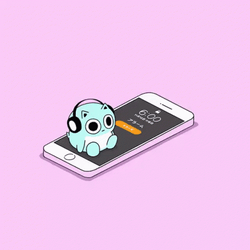 Vibrate Phone Listening Music Space Hamster GIF