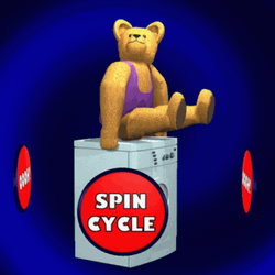 Vibrating Animated Washing Machine Bear GIF