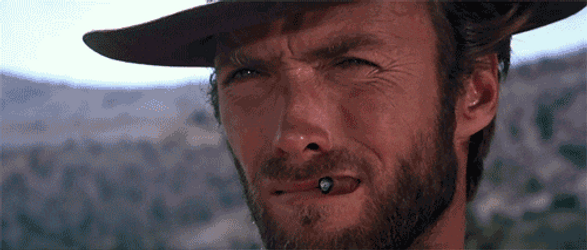 Vicious Stare Down Cowboy Clint Eastwood GIF
