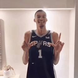 Victor Wembanyama Two L Signs GIF