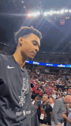 Victor Wembanyama Walking Onto The Court GIF