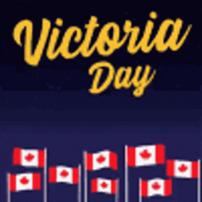 Victoria Day Poster With Canadian Flags GIF