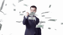 Victorious Man With Raining Money