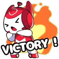 Victory Cartoon Character Sticker