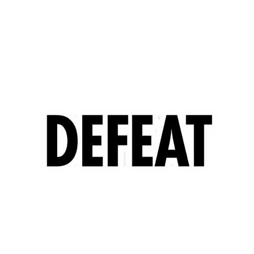 Victory Defeat Sign With Blue Can Sticker